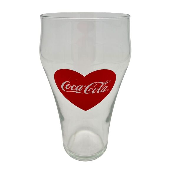 Unique Coca-Cola Love Heart 18 oz. Bell Drinking Glass Great Condition - Picture 3 of 5